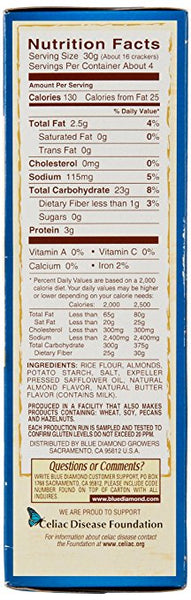 Blue Diamond Almond Nut-Thins Cracker Crisps, Original Almond, 4.25 Ounce