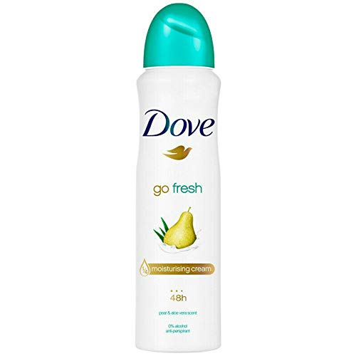 2 Pack Dove Go Fresh Pear & Aloe Antiperspirant Deodorant Spray, 150ml each