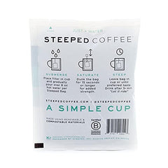 Steeped Organic Coffee Single Serve Packs, No Machine, Just Add Water, French Roast, Hand Roasted & Freshly Ground, Specialty Grade - Nitro Sealed, Travel Friendly, Direct Trade, 8 Servings