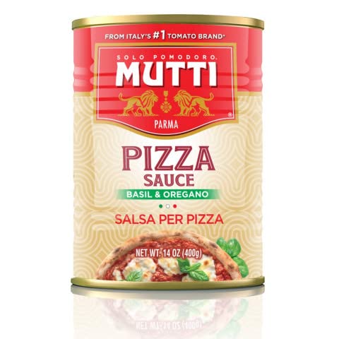 Mutti Pizza Sauce with Basil & Oregano, 14 oz. | 6 Pack | Italy’s #1 Brand of Tomatoes | Fresh Taste for Cooking | Canned Sauce | Vegan Friendly & Gluten Free | No Additives or Preservatives