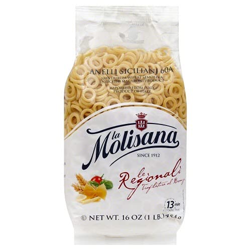 La Molisana - Imported Italian Anelli Siciliani Pasta N. 60A, (4)- 16 oz. Pkgs.