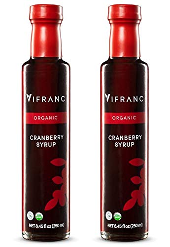 Vifranc Organic Fruit Syrup, Cranberry, 250 ML (Pack of 2)