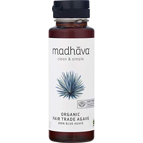 MADHAVA Organic Fair Trade Agave, 11.75 oz. Bottle (Pack of 6) | 100% Pure Organic Blue Agave Nectar | Natural Sweetener, Sugar Alternative | Vegan | Organic | Non GMO | Liquid Sweetener