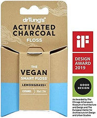 DrTung's Vegan Activated Charcoal Floss, Natural Lemongrass Flavor Dental Floss 2 Pack