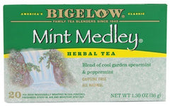 Bigelow Tea Herbal Tea Mint Medley Spearmint and Peppermint -- 20 Tea Bags - 2 pc