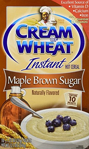 Cream of Wheat Maple Brown Sugar Instant Hot Cereal 12.5 Oz(pack of 4 Boxes=40packet