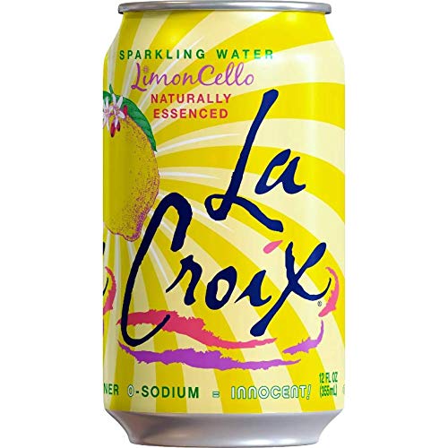 LaCroix Limoncello 0 Cal, 0 Sugar Natural Essence Sparkling Water, 12 oz. - 2 Pack (16 Cans)