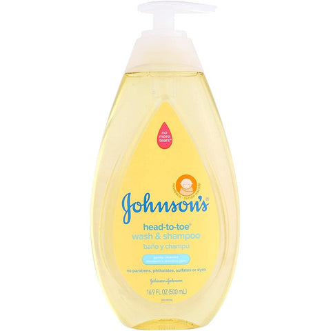 Johnsons Baby Head-To-Toe Wash & Shampoo 16.9 Ounce Pump (500ml) (3 Pack)