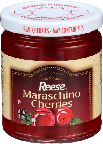 Reese Red Maraschino Cherries with Stem, 10-Ounces (Pack of 12)