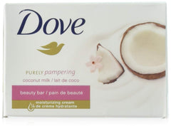 Dove Soap Beauty Bar, Coconut Milk Purely Pampering, 24-Pack. 25% Moisturizing Lotion & Cream. Hypo-Allergenic & Fragrance Free. Great for Hands, Face & Body! (24 Bars of Soap, 3.5oz Each Bar)
