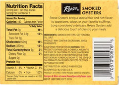 Reese Large Smoked Oysters, 3.7-Ounces (Pack of 10)