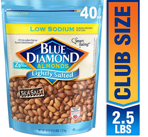 Blue Diamond Almonds Low Sodium Lightly Salted, 40 oz
