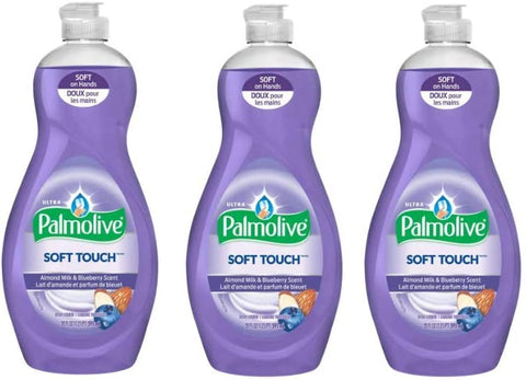 Palmolive Ultra Soft Touch Almond Milk & Blueberry, Dish Soap, 591 ml / 20 Fl.Oz - 3 Packs