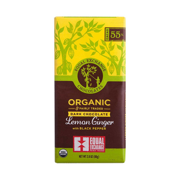 Equal Exchange Organic Lemon Ginger Dark Chocolate with Black Pepper, 2.8 Ounce (Pack of 12)