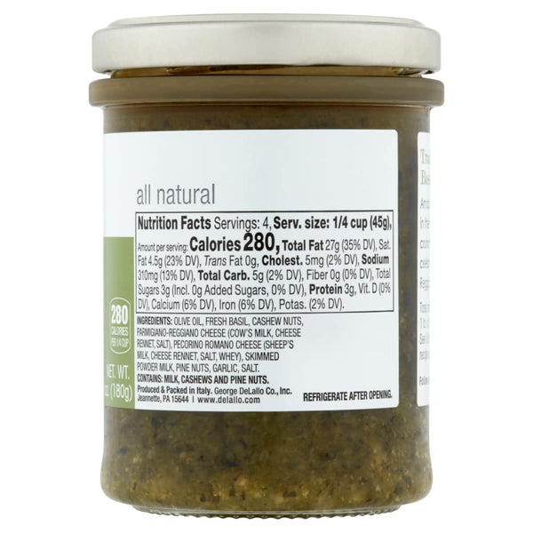 DeLallo - Genovese Basil Pesto, (2)- 6.35 oz. Jars