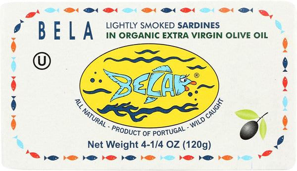 Bela - Olhao Sardines in Olive Oil - 4.25 oz - Case of 12 - Gluten Free - Good Source of Calcium and Omega-3