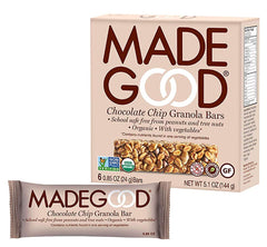 MadeGood Chocolate Chip Granola Bars, 3 Pack (18 bars); Gluten-Free Oats and Delicious Chocolate Chips; Contains Nutrients of 1 Serving of Vegetables; Allergy-Friendly, Full of Chewy, Tasty Goodness