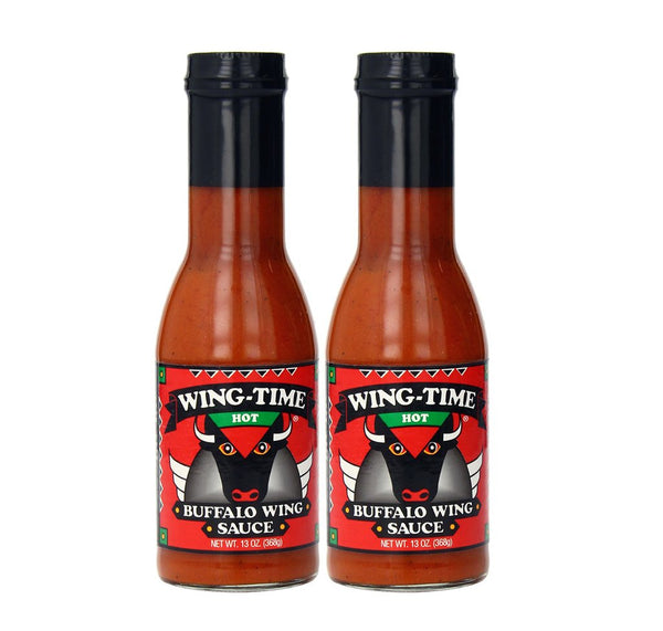 Wing Time Buffalo Wing Sauce, Hot, 13 Ounce (Pack of 2)