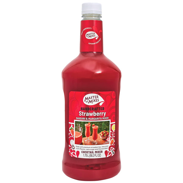 Master of Mixes Strawberry Daiquiri / Margarita Drink Mix, Ready To Use, 1.75 Liter Bottle (59.2 Fl Oz), Individually Boxed