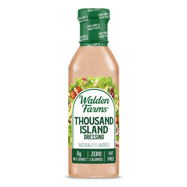 Walden Farms Thousand Island Dressing, 12 oz. Bottle, Fresh and Delicious Salad Topping, Sugar Free 0g Net Carbs Condiment, Smooth and Creamy