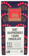 Endangered Species, Bar Dark Chocolate Raspberries Bear, 3 Ounce