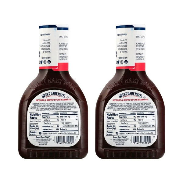 Sweet Baby Ray's Barbecue Sauce, Hickory and Brown Sugar, 18 OZ (Pack of 2)