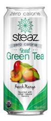 Steaz Zero Calorie Iced Green Tea, Peach Mango, 16 OZ