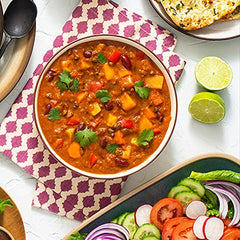 Patak's Lentil & Veggie Tikka Masala, Flavorful, Medium heat curry made with lentils, beans, pumpkin, red pepper, and a balanced melody of other veggies, Ready to Heat Vegetarian Meals (Pack of 6)