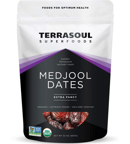 Terrasoul Superfoods Organic Medjool Dates, 2 Lbs - Soft Chewy Texture | Sweet Caramel Flavor | Farm Fresh