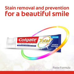 Colgate Total Advanced Whitening Toothpaste with Fluoride, Multi Benefit Toothpaste with Sensitivity Relief and Cavity Protection - 5.1 ounce