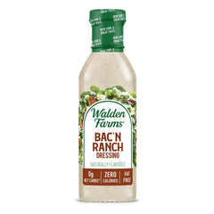 Walden Farms Bacon Ranch Dressing, 12 oz Bottle, Fresh and Delicious Salad Topping, Sugar Free 0g Net Carbs Condiment, Cool and Tangy, 2 Pack