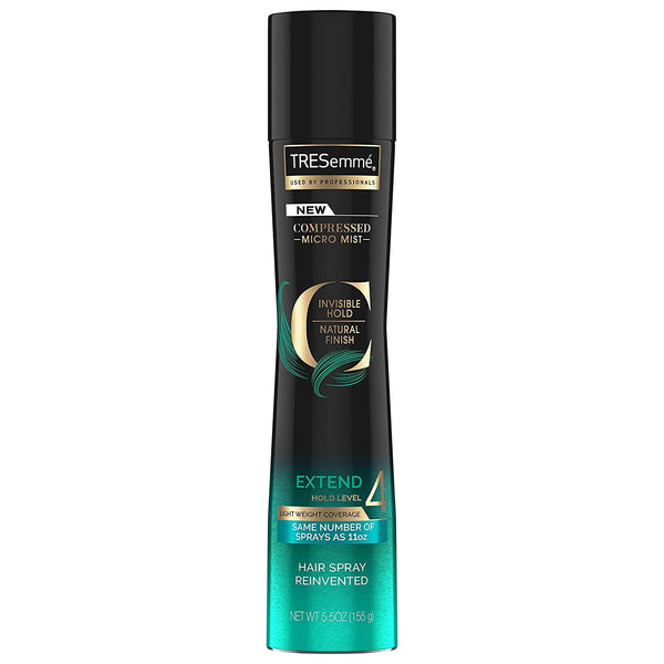 Tresemme Compressed Micro Mist Hair Spray - Extend Hold Level 4 - Net Wt. 5.5 OZ (155 g) Per Can - Pack of 4 Cans