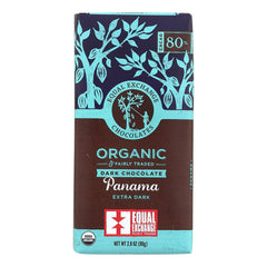 Equal Exchange, Organic Panama Extra Dark Chocolate Bar Whole Trade Guarantee, 2.8 Ounce Pack of 12