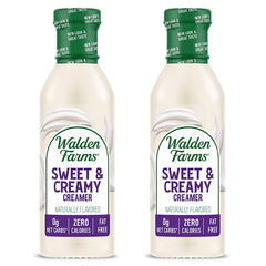 Walden Farms Sweet Cream Coffee Creamer, 12 oz. Bottle, Fresh Flavored Non-Dairy Milk Substitute, Natural and Liquid, Gluten Free and 0g Net Carbs, Vegan Friendly, 2 Pack Bottles