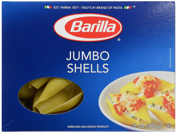 Barilla Jumbo Shells Pasta, 12 Oz (pack of 2)