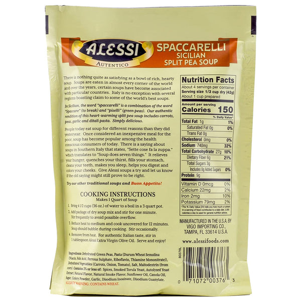 Alessi Split Pea Soup- 6 oz, 6 pk
