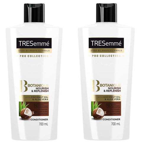 Tresemme Botanique Nourish + Replenish Conditioner, Coconut Oil and Aloe Vera - 24 Fl Oz / 700 mL x 2 Pack
