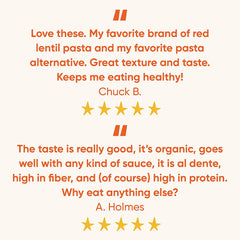 Tolerant Organic Red Lentil Penne Pasta (8 oz, Case of 6) - Free from Allergens - Gluten Free, Vegan, Paleo, Plant Based Protein Pasta - Non GMO, Kosher - Made with 1 Single Ingredient