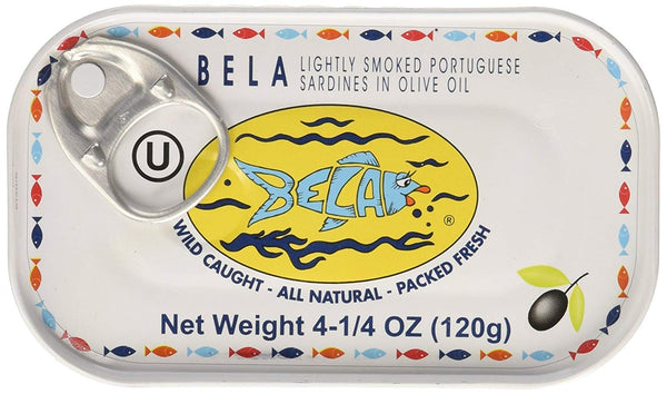 Bela-Olhao Lightly Smoked Sardines in Olive Oil, 4.25 Ounce -- 12 per case