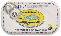 Bela-Olhao Lightly Smoked Sardines in Olive Oil, 4.25 Ounce -- 12 per case