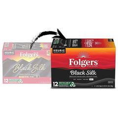 Folgers Black Silk Dark Roast Coffee, 12 Keurig K-Cup Pods