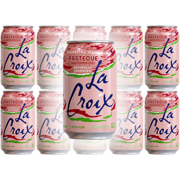 La Croix Watermelon Pasteque Naturally Essenced Flavored Sparkling Water, 12 oz Can (Pack of 10, Total of 120 Oz)