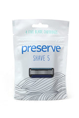 Preserve Five Blade Replacement Cartridges for Shave 5 Recycled Razor, 4 Count