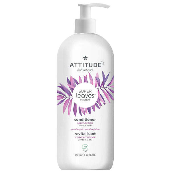 ATTITUDE Hair Conditioner, Plant and Mineral-Based Ingredients, Vegan and Cruelty-free Beauty and Personal Care Products, Moisture Rich, Quinoa & Jojoba, 32 Fl Oz