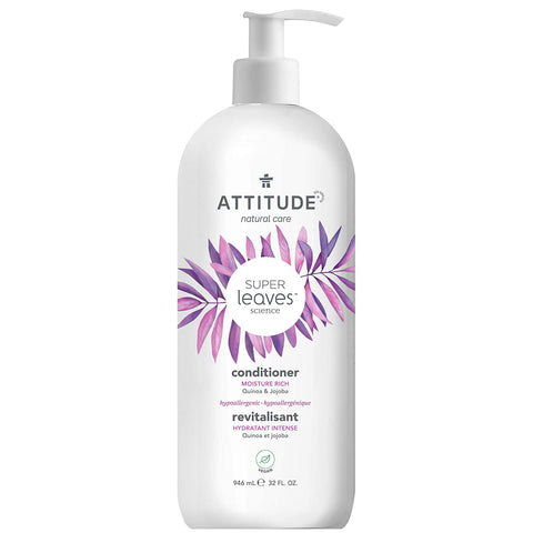 ATTITUDE Hair Conditioner, Plant and Mineral-Based Ingredients, Vegan and Cruelty-free Beauty and Personal Care Products, Moisture Rich, Quinoa & Jojoba, 32 Fl Oz