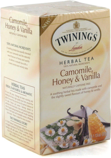 TWININGS TEA, TEA,HERBAL,CAMOML,HNY&VA 20 BAG