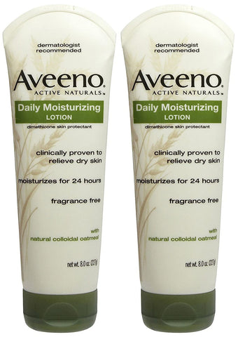 Aveeno Daily Moisturizing Body Lotion with Soothing Oat and Rich Emollients to Nourish Dry Skin, Fragrance-Free, 8 fl. oz