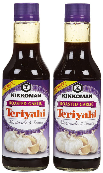 Kikkoman Roasted Garlic Teriyaki Marinade & Sauce, 10 oz, 2 pk