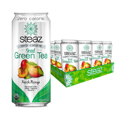 Steaz Zero Calorie Iced Green Tea, Peach Mango, 16 OZ