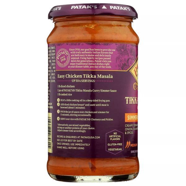 Pataks 2-15 Oz Origial Simmer Sauce Tikka Masala Curry, 30 Oz